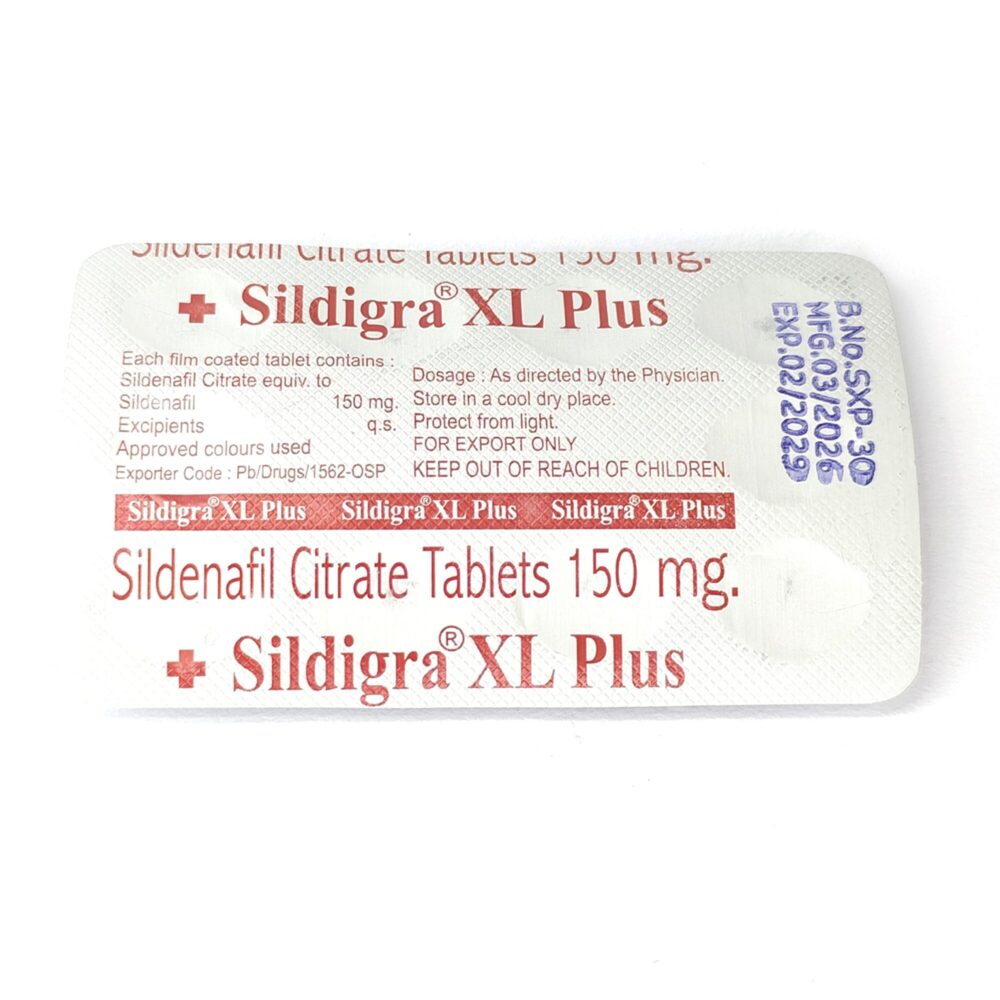 Sildigra XL Plus 150 mg (Sildenafil Citrate Tablets) 2 Sildigra XL Plus 150mg - Authentic High-Potency Sildenafil Citrate Tablets