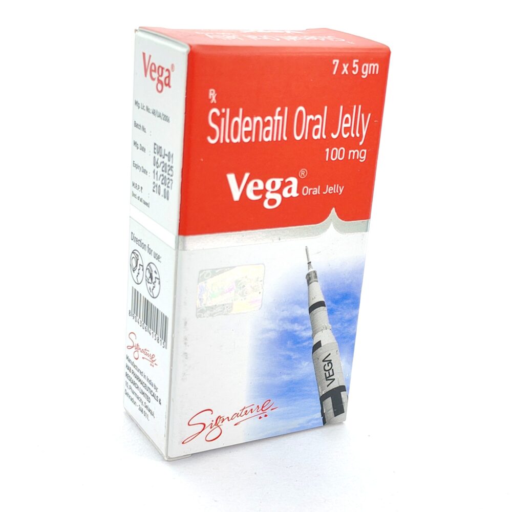 Vega Oral Jelly 100 mg (Sildenafil Citrate) 3 Vega oral jelly 100mg - Authentic Sildenafil Citrate Oral Jellies for Fast Absorption.